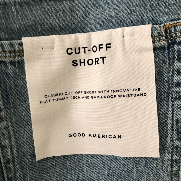 Good American Blue Cut Off Shorts 18 - Picture 7 of 9